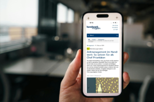 Als freie Redakteurin habe ich für das Handwerk Magazin eine zehnteilige Serie zum Thema "Zeitmanagement im Handwerk" geschrieben.